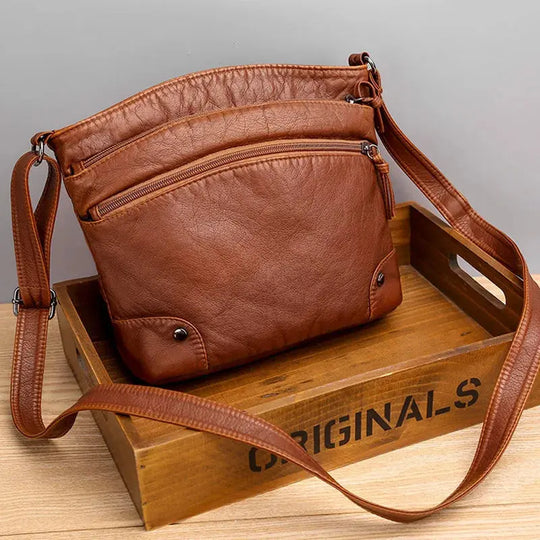 Nancy's Retro Charm | Soft Leather Anti-Theft Messenger Bag