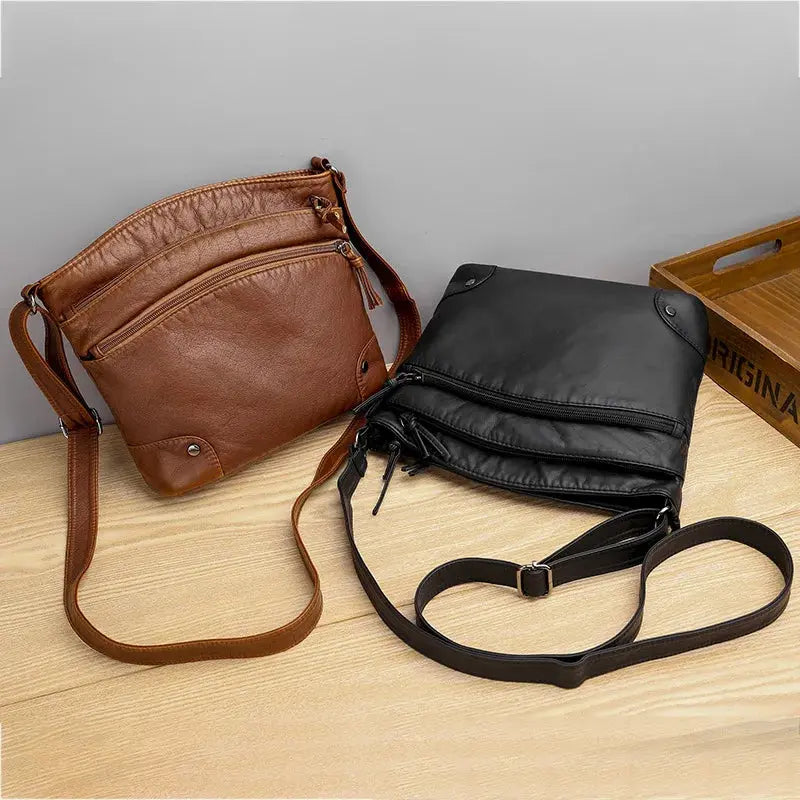 Nancy's Retro Charm | Soft Leather Anti-Theft Messenger Bag