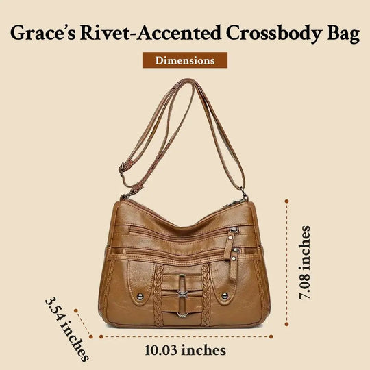 Nancy's Rivet-Accented Crossbody | Anti-Theft Crossbody Bag