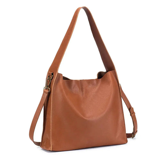 Nancy's Timeless Elegance | Genuine Cowhide Leather Tote Bag