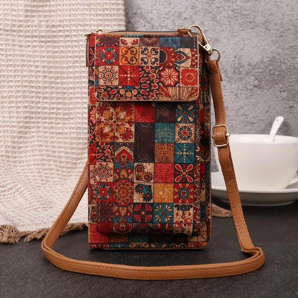 Lila Boho Floral Crossbody Wallet